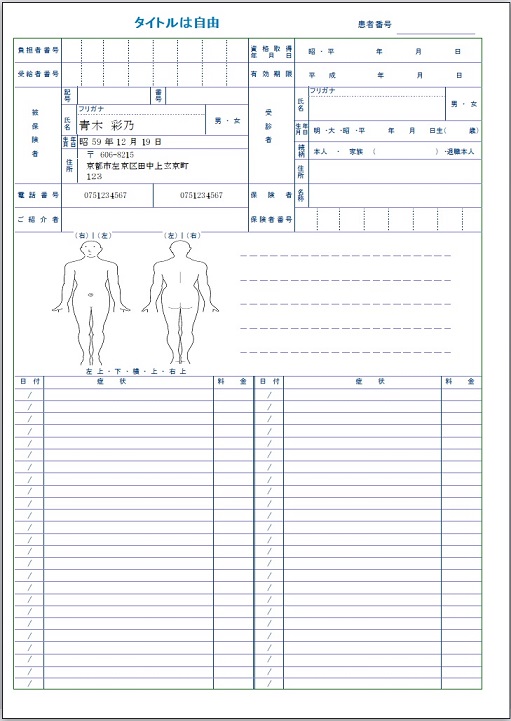 問診票など