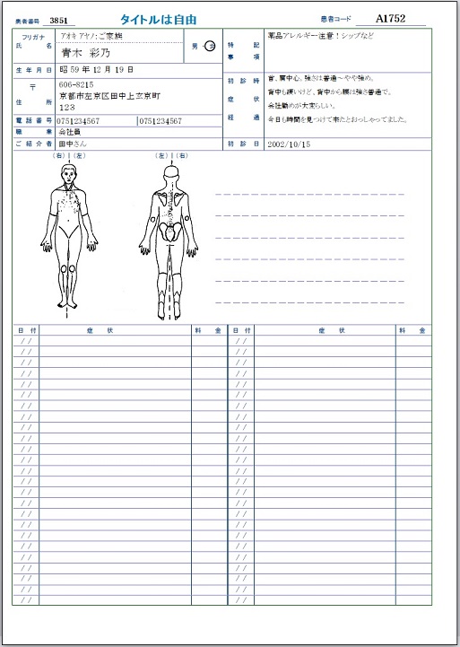 問診票など