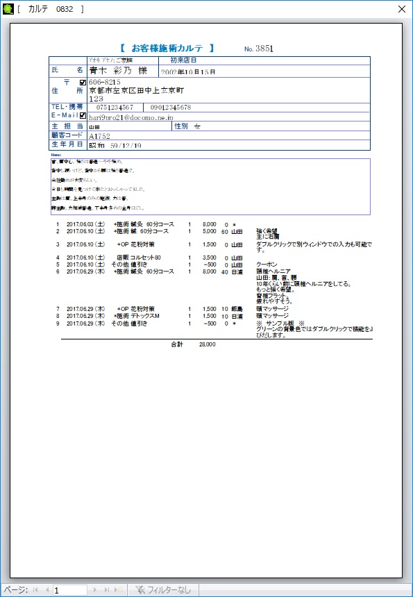 問診票など