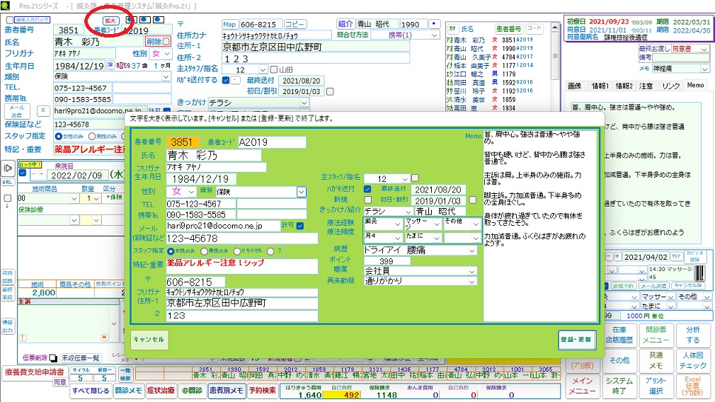 拡大文字入力